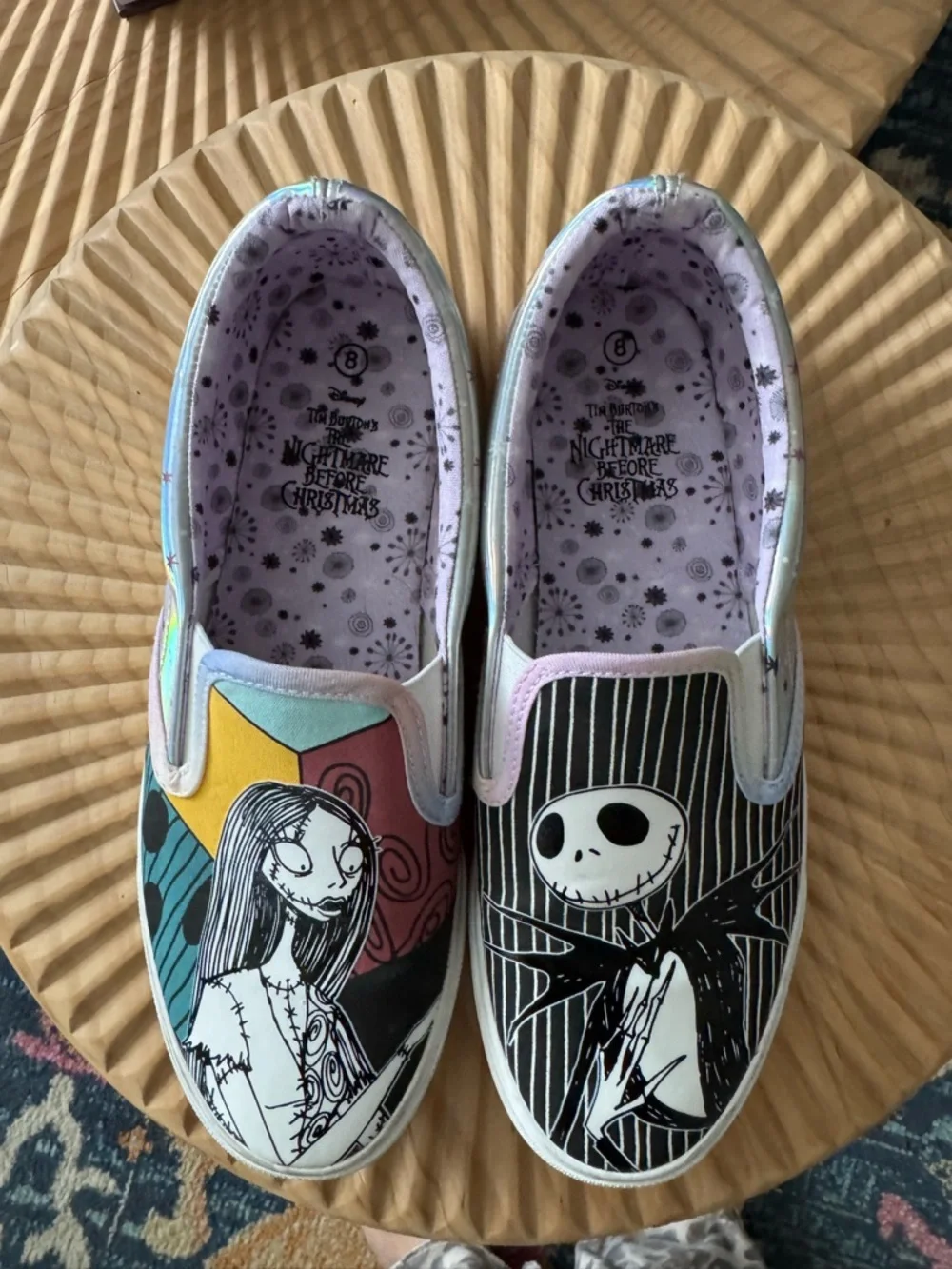 Disney Nightmare Before Christmas Low Top Slip-On Sneakers Size 8